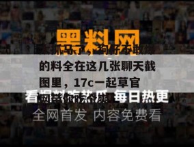 太抓马了，狗仔不敢爆的料全在这几张聊天截图里，17c一起草官网带你吃个爽！